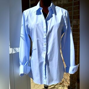 NWOT LANDS END s10 supima cotton button down-no iron-hi thread ct-soft/silky